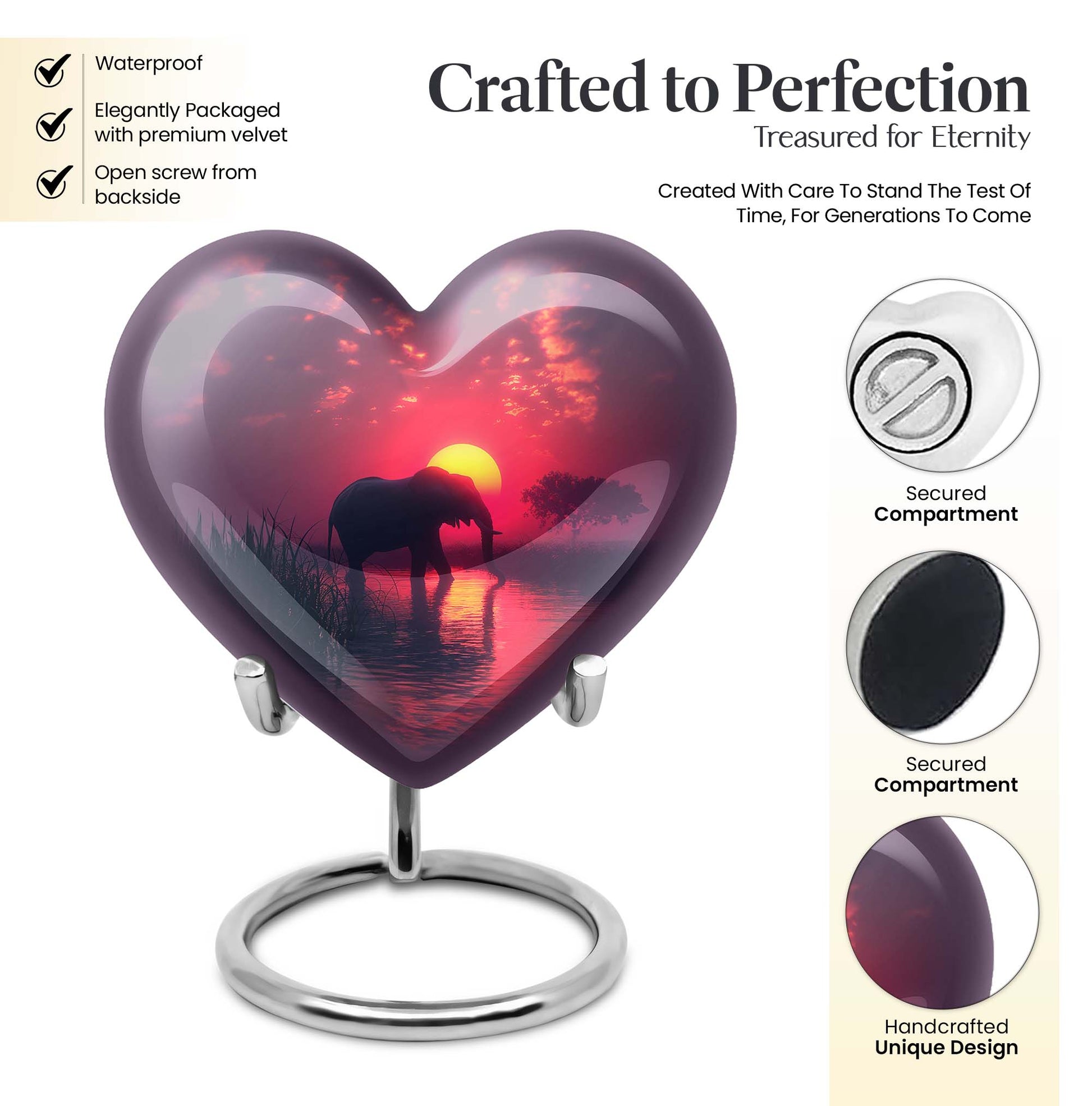 Elephant Heart Urn
