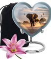 10-inch Elegant Elephant Urn for adult ashes, Butterfly-themed Heart cremation urn with personal engraving