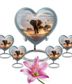 10-inch Elegant Elephant Urn for adult ashes, Butterfly-themed Heart cremation urn with personal engraving