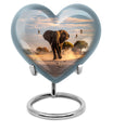10-inch Elegant Elephant Urn for adult ashes, Butterfly-themed Heart cremation urn with personal engraving