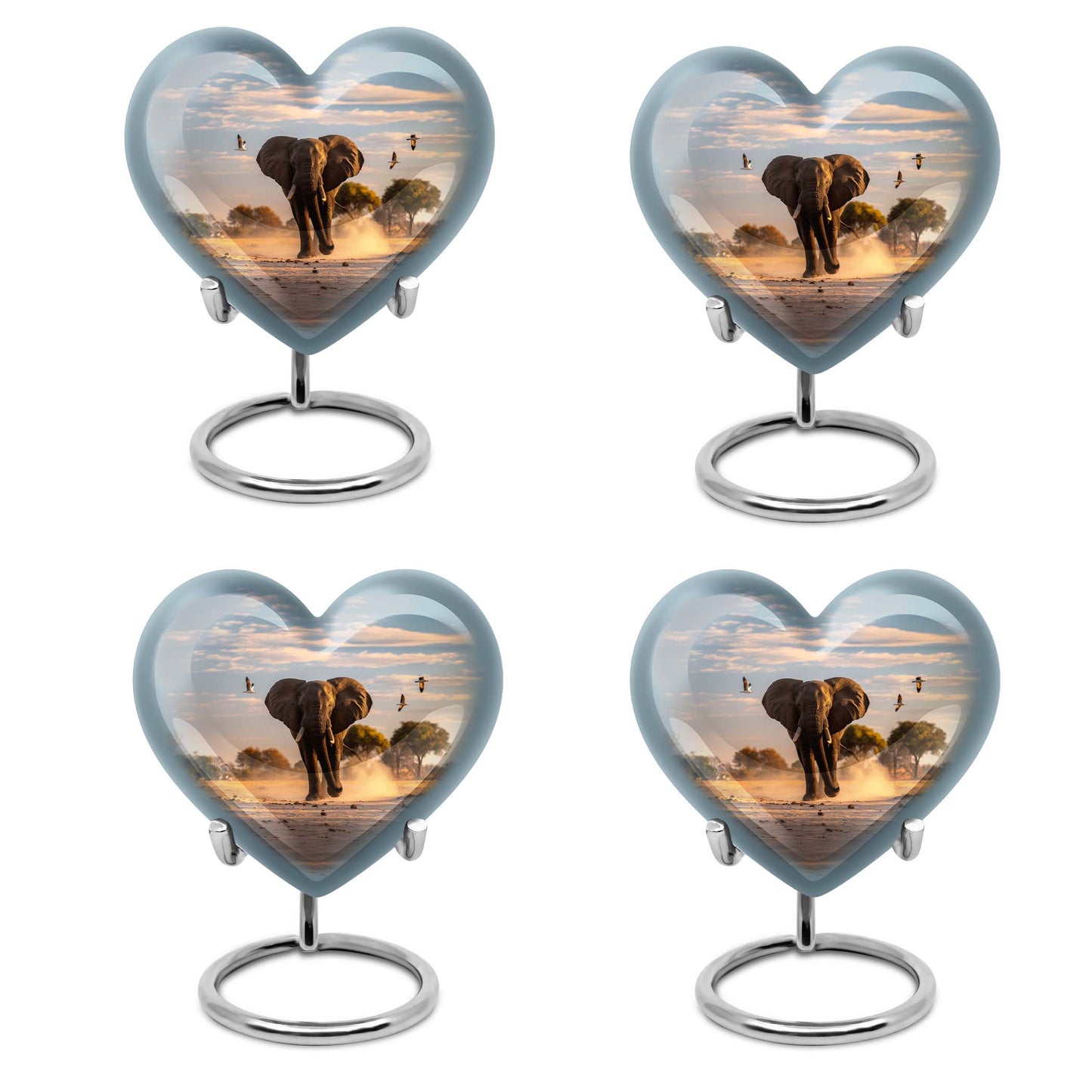 10-inch Elegant Elephant Urn for adult ashes, Butterfly-themed Heart cremation urn with personal engraving