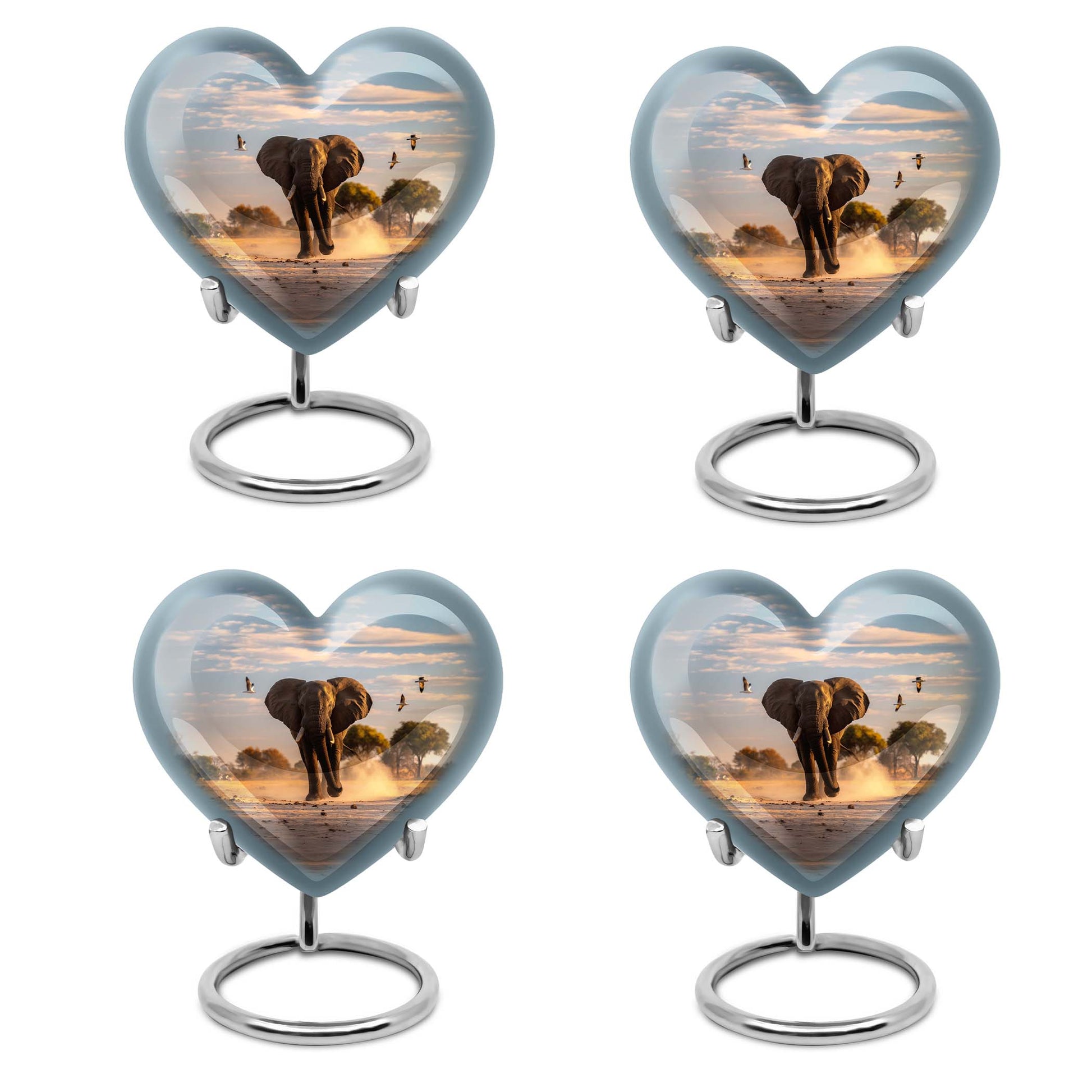 10-inch Elegant Elephant Urn for adult ashes, Butterfly-themed Heart cremation urn with personal engraving