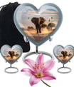 Elephant Theme Large Urn With 2 Keepsake Urn