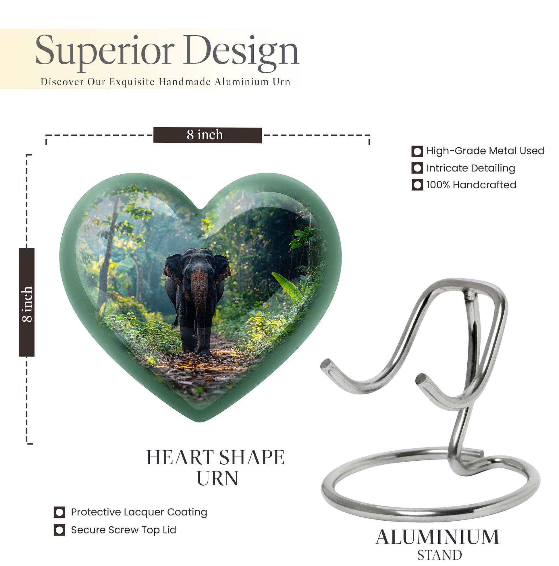heart Elephant Urn, 