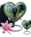 Elephant Theme Large Urn With 1 Keepsake Urn
