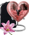 10-inch Elephant themed Heart urn with butterfly design for burial custom, made of Aluminum