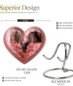 10-inch Elephant themed Heart urn with butterfly design for burial custom, made of Aluminum