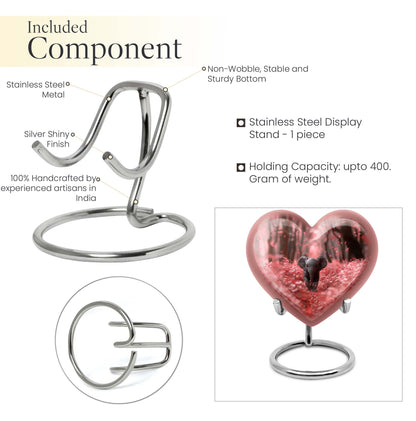 10-inch Elephant themed Heart urn with butterfly design for burial custom, made of Aluminum