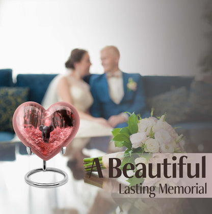 10-inch Elephant themed Heart urn with butterfly design for burial custom, made of Aluminum