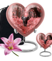 10-inch Elephant themed Heart urn with butterfly design for burial custom, made of Aluminum