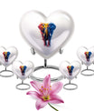 10-inch elephant urn with heart and butterfly 