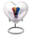 10-inch elephant urn with heart and butterfly 
