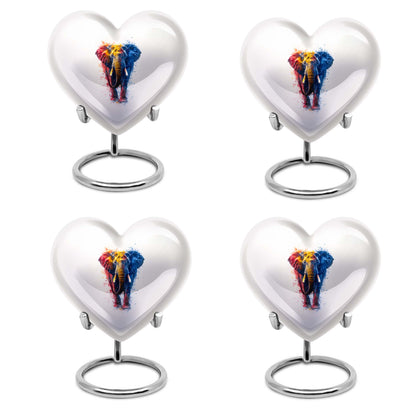 10-inch elephant urn with heart and butterfly 