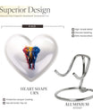 10-inch elephant urn with heart and butterfly 