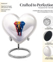 10-inch elephant urn with heart and butterfly 