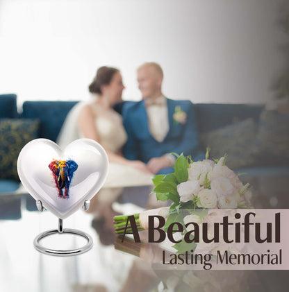 10-inch elephant urn with heart and butterfly 