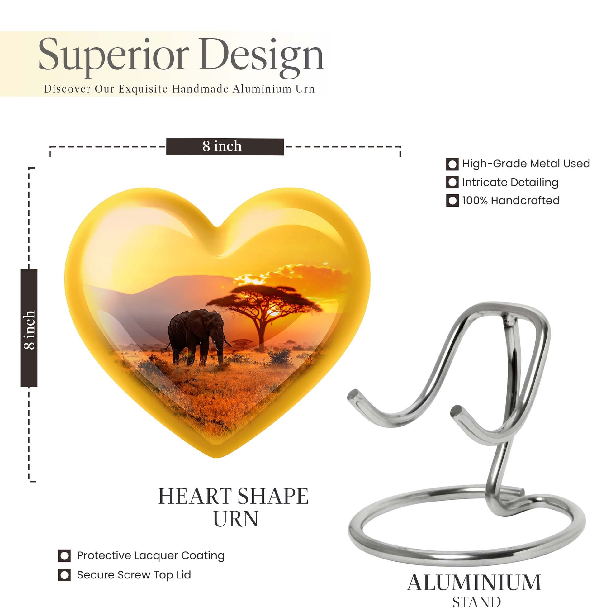 Elephant Urn heart design