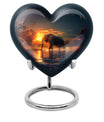 Elephant engraved 10-inch heart urn