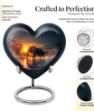 Elephant engraved 10-inch heart urn