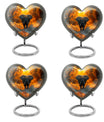 10 inch Aluminium Heart Elephant Urn with Butterfly theme for male cremation