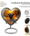 10 inch Aluminium Heart Elephant Urn with Butterfly theme for male cremation