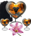 10 inch Aluminium Heart Elephant Urn with Butterfly theme for male cremation