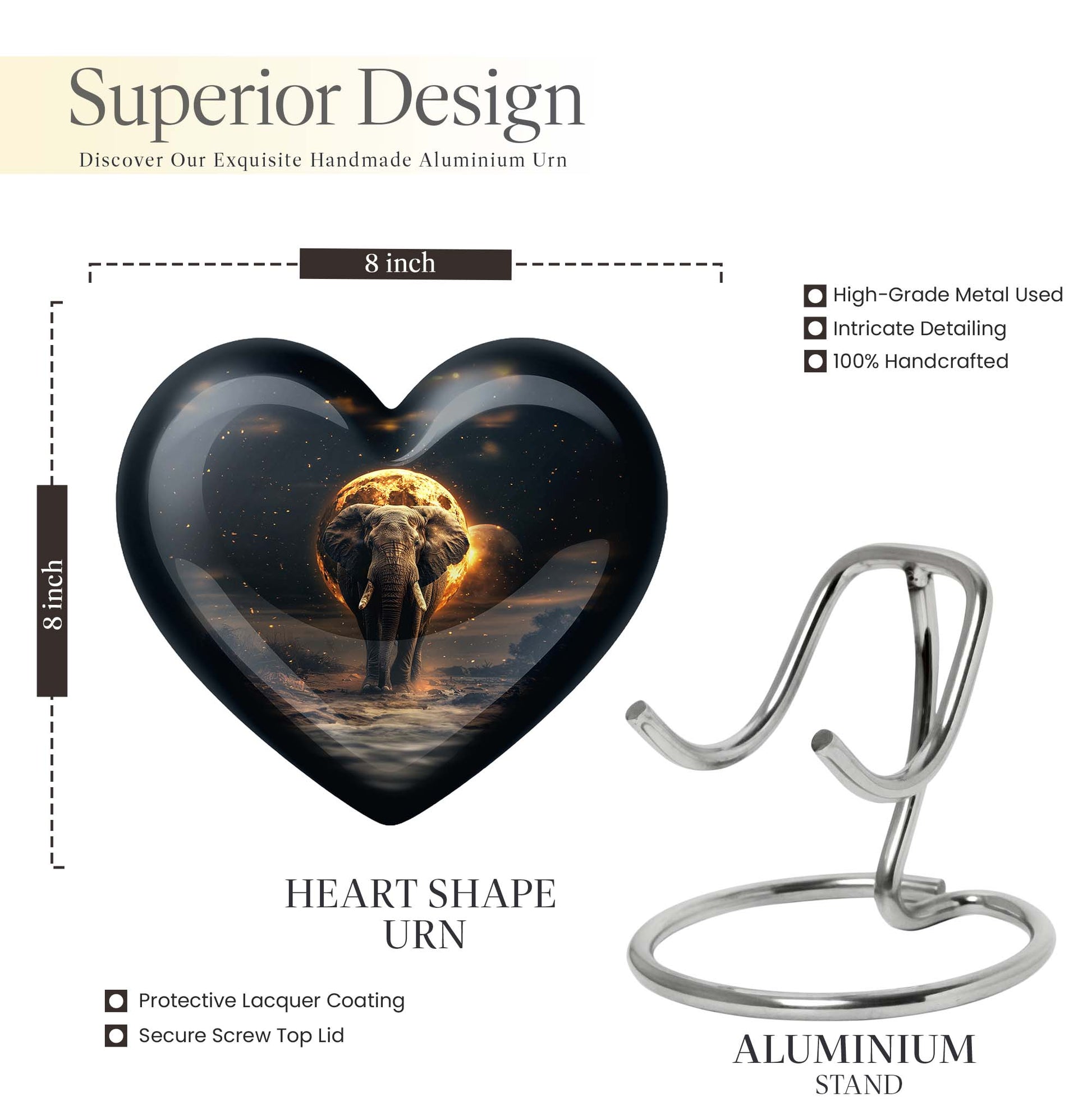 Elephant funeral urn for female