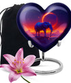 Heart-designed Elephant Memorial Urn