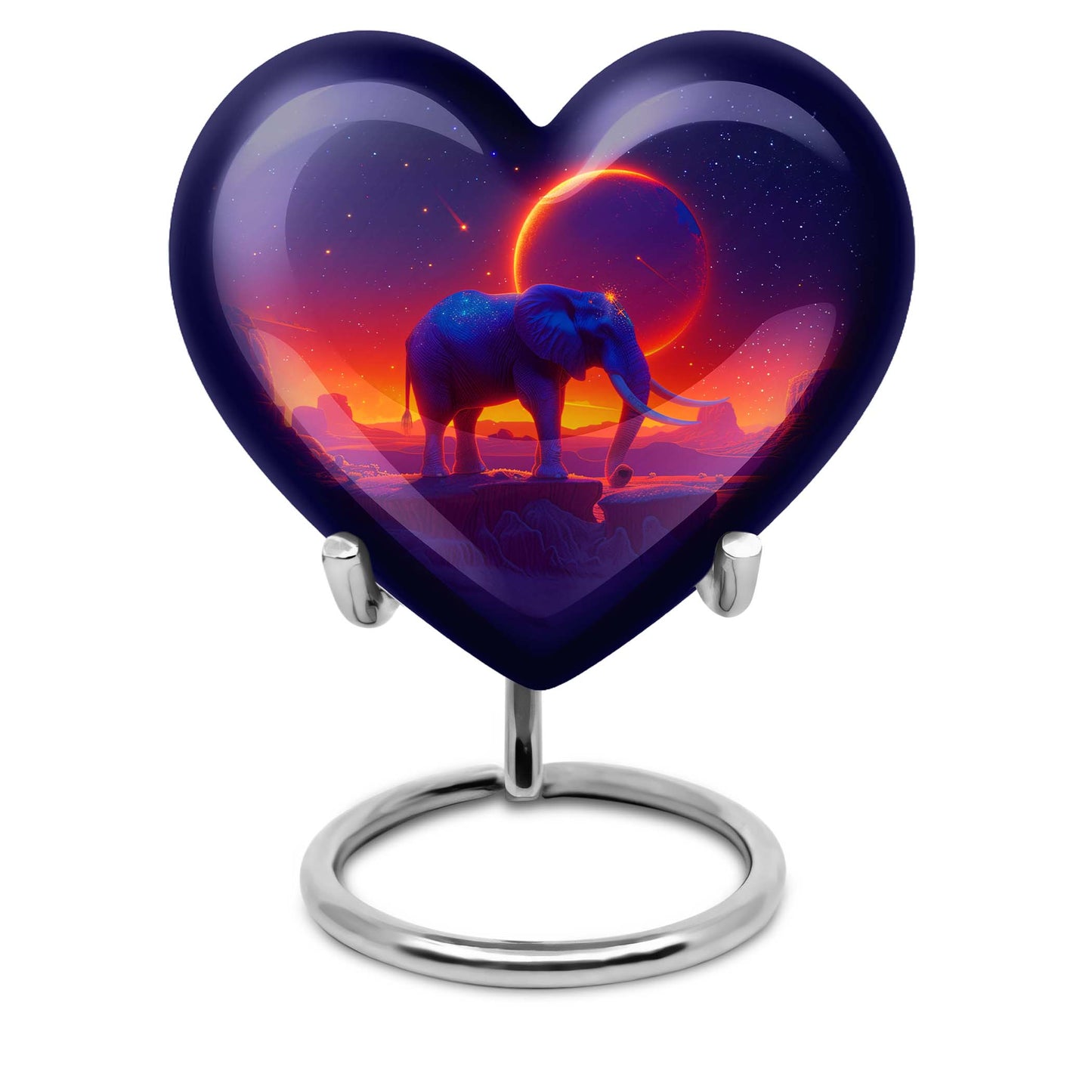Heart-designed Elephant Memorial Urn