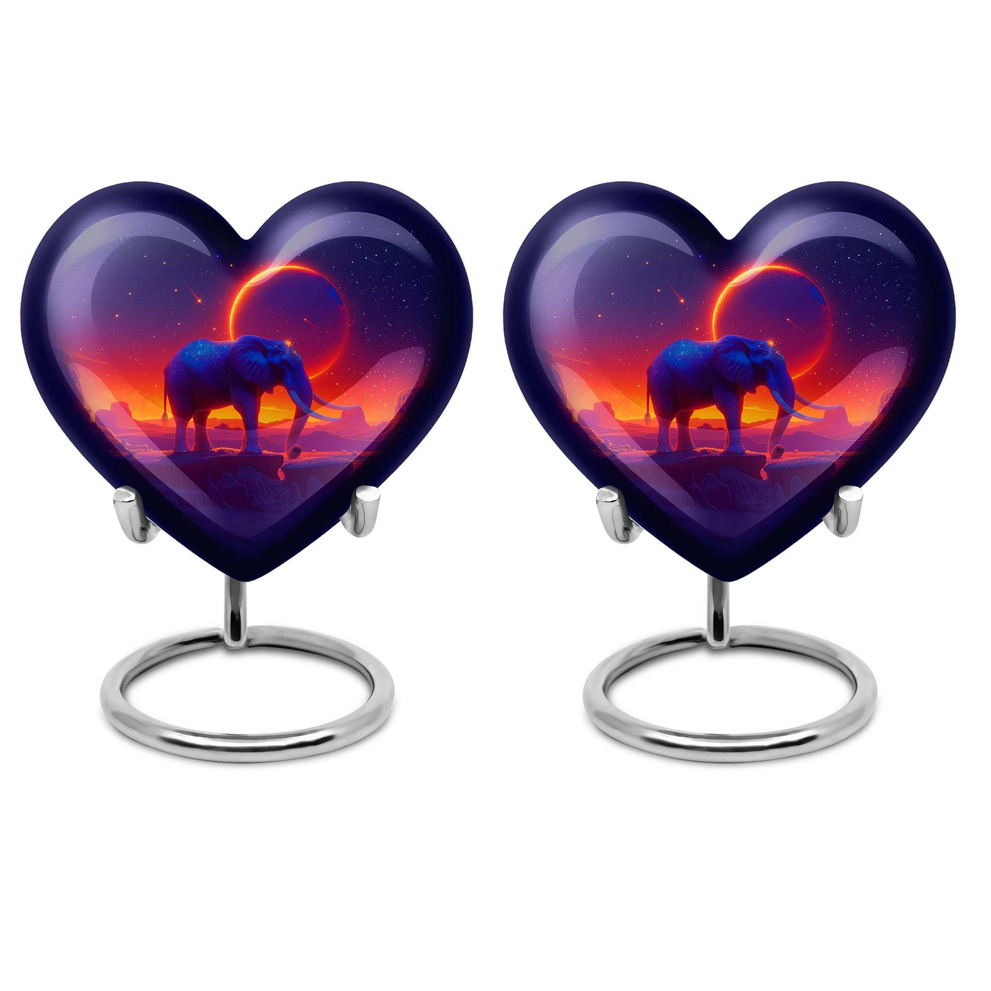 Heart-designed Elephant Memorial Urn