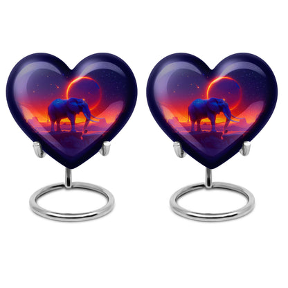 Heart-designed Elephant Memorial Urn