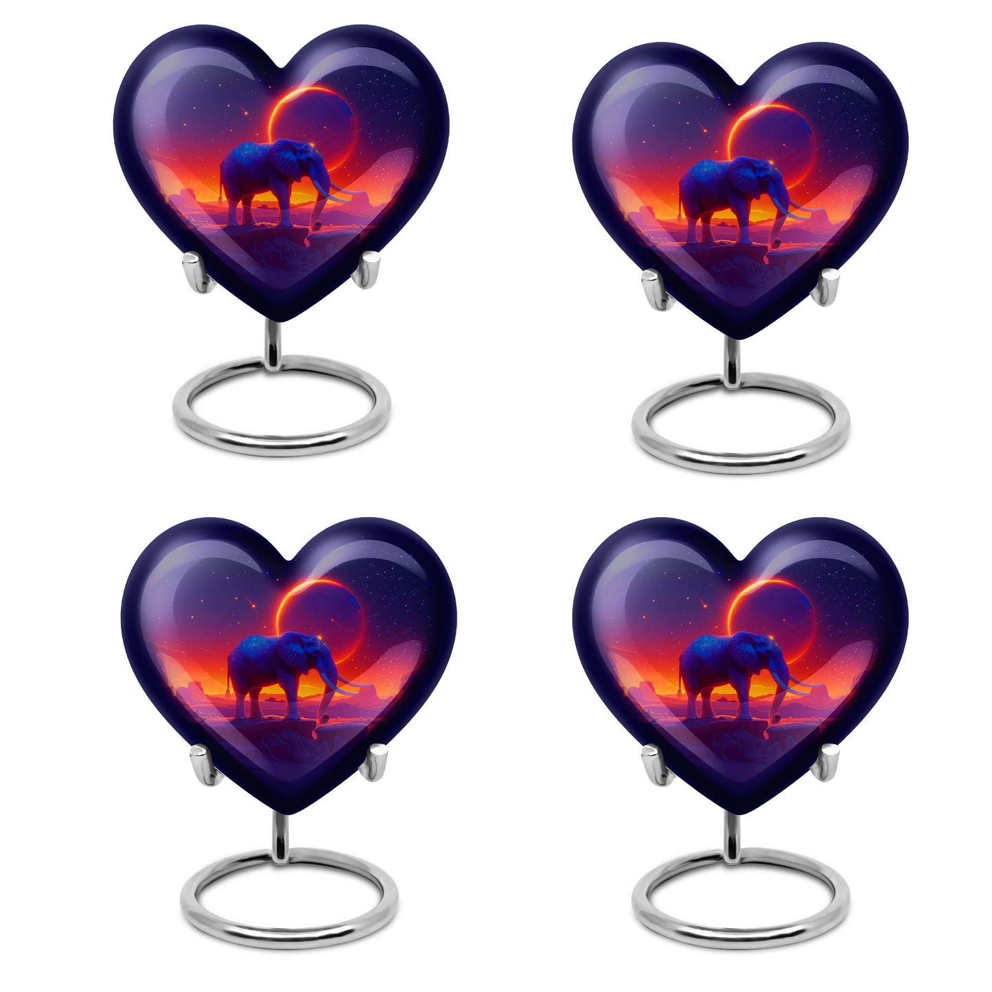 Heart-designed Elephant Memorial Urn