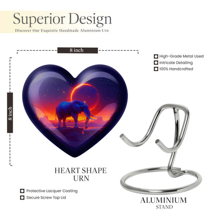 Heart-designed Elephant Memorial Urn