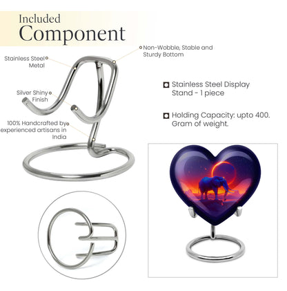 Heart-designed Elephant Memorial Urn