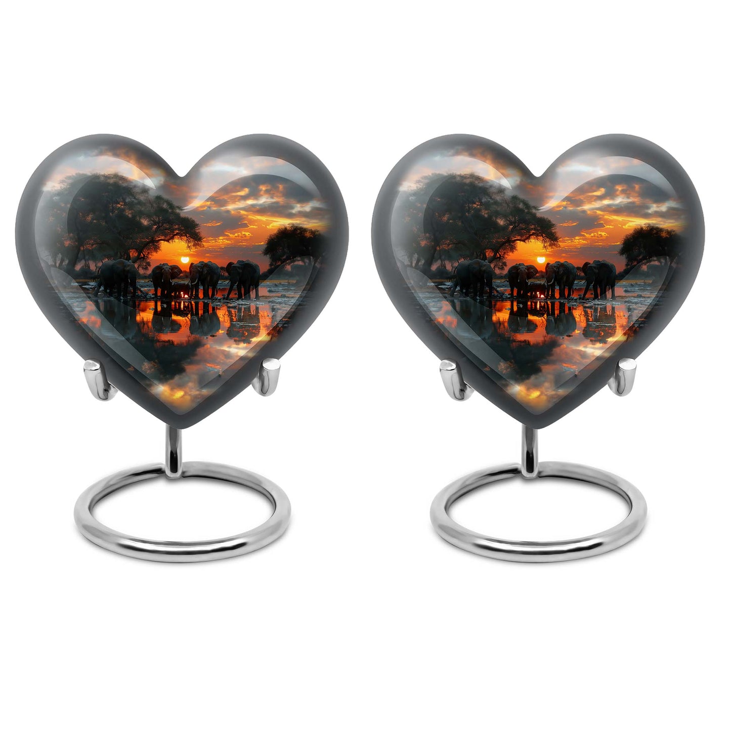 Aluminium heart-themed Elephant Urn