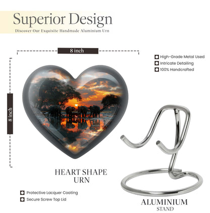 Aluminium heart-themed Elephant Urn