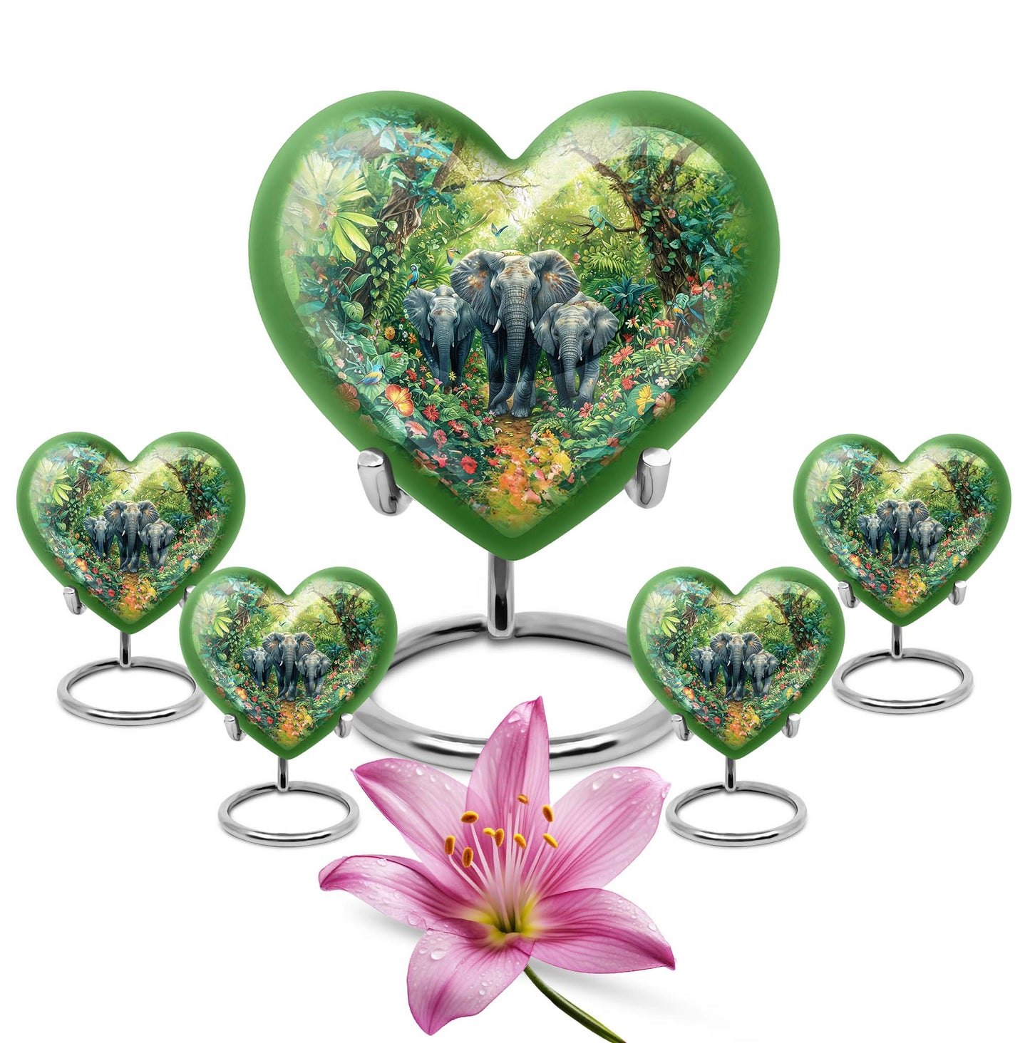 heart-shaped Elephant Urn