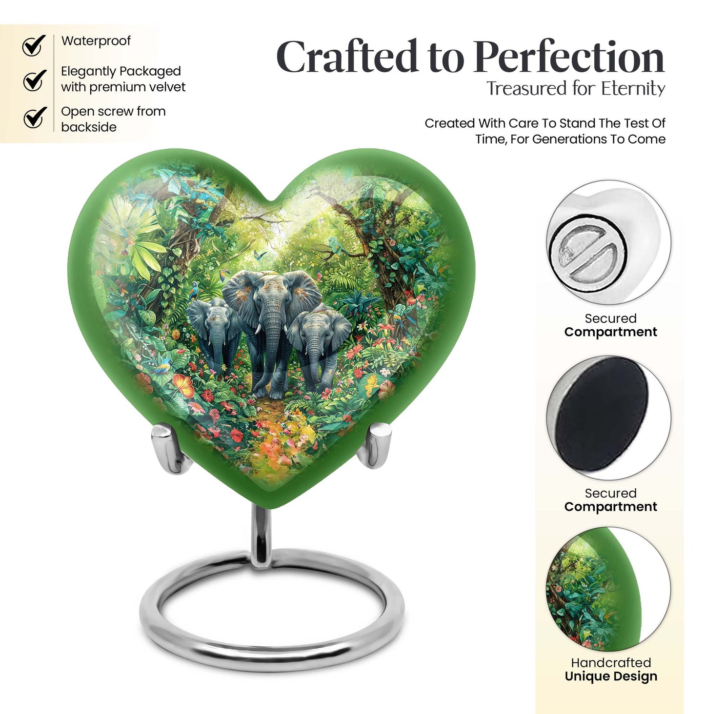 heart-shaped Elephant Urn