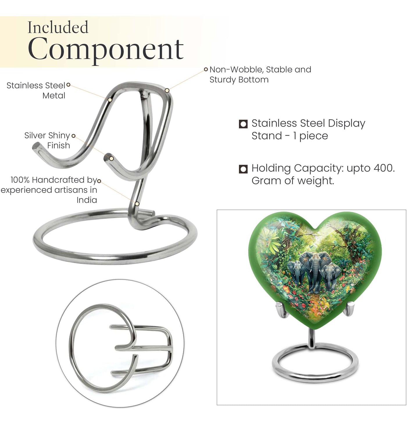 heart-shaped Elephant Urn