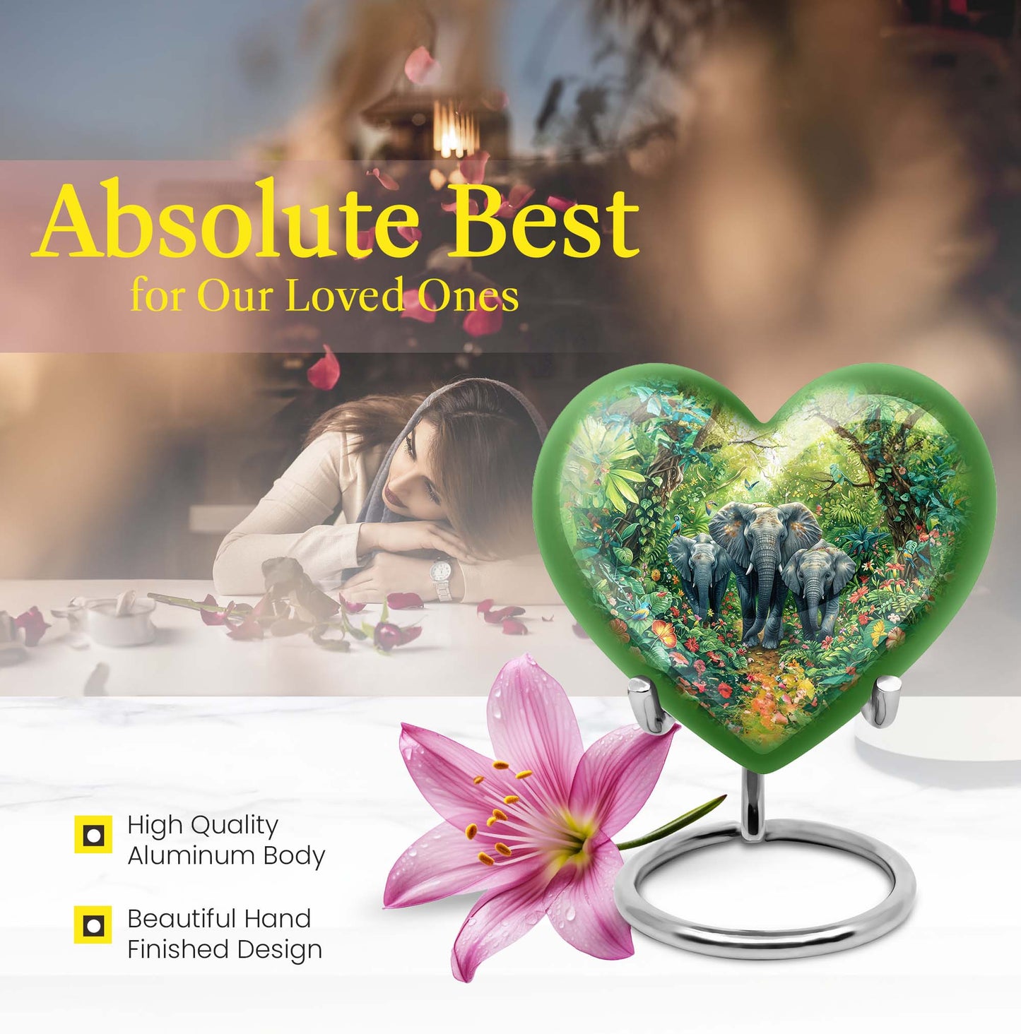 heart-shaped Elephant Urn