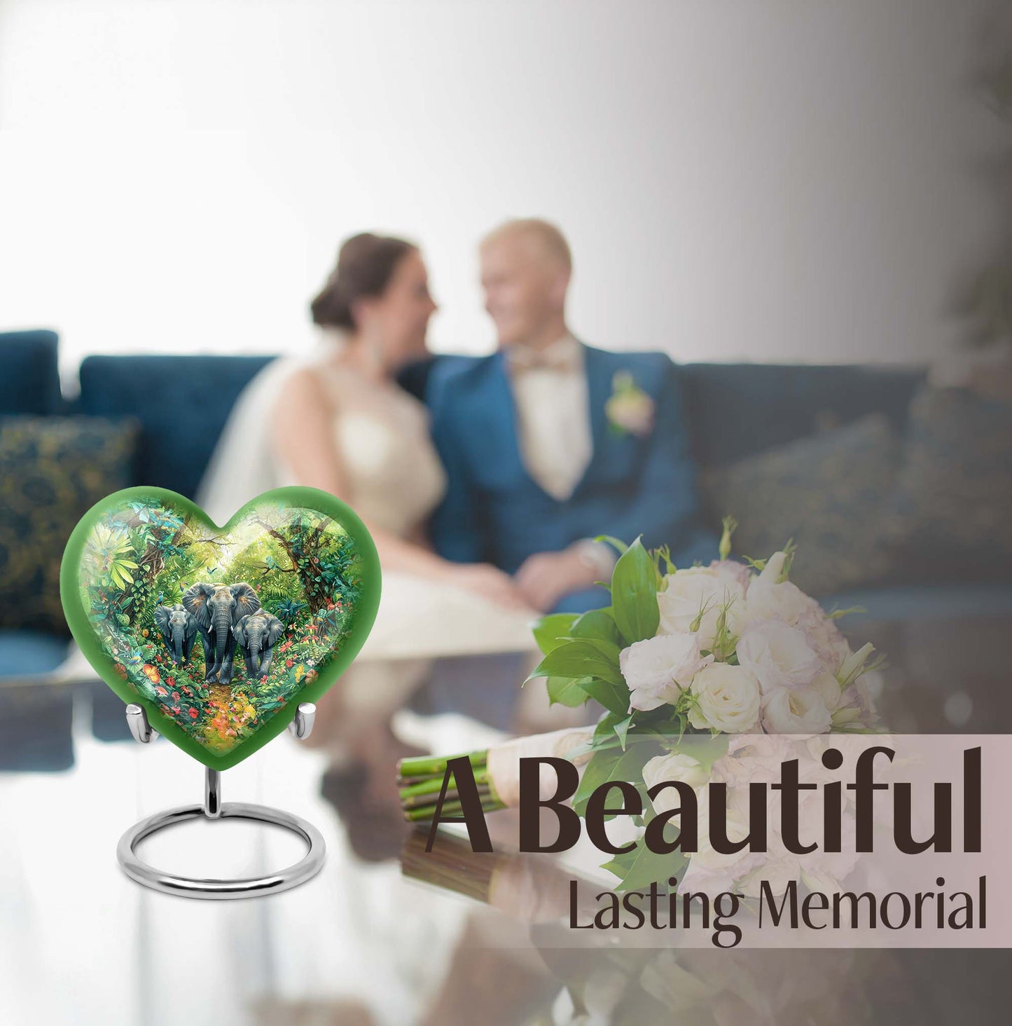heart-shaped Elephant Urn