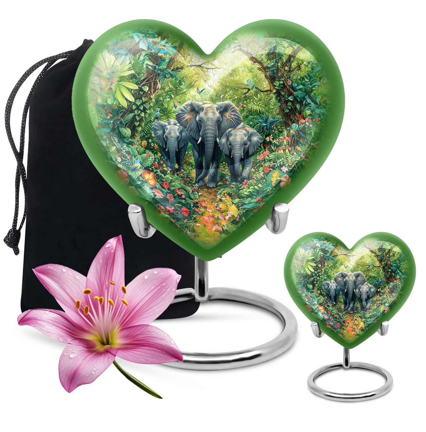 heart-shaped Elephant Urn