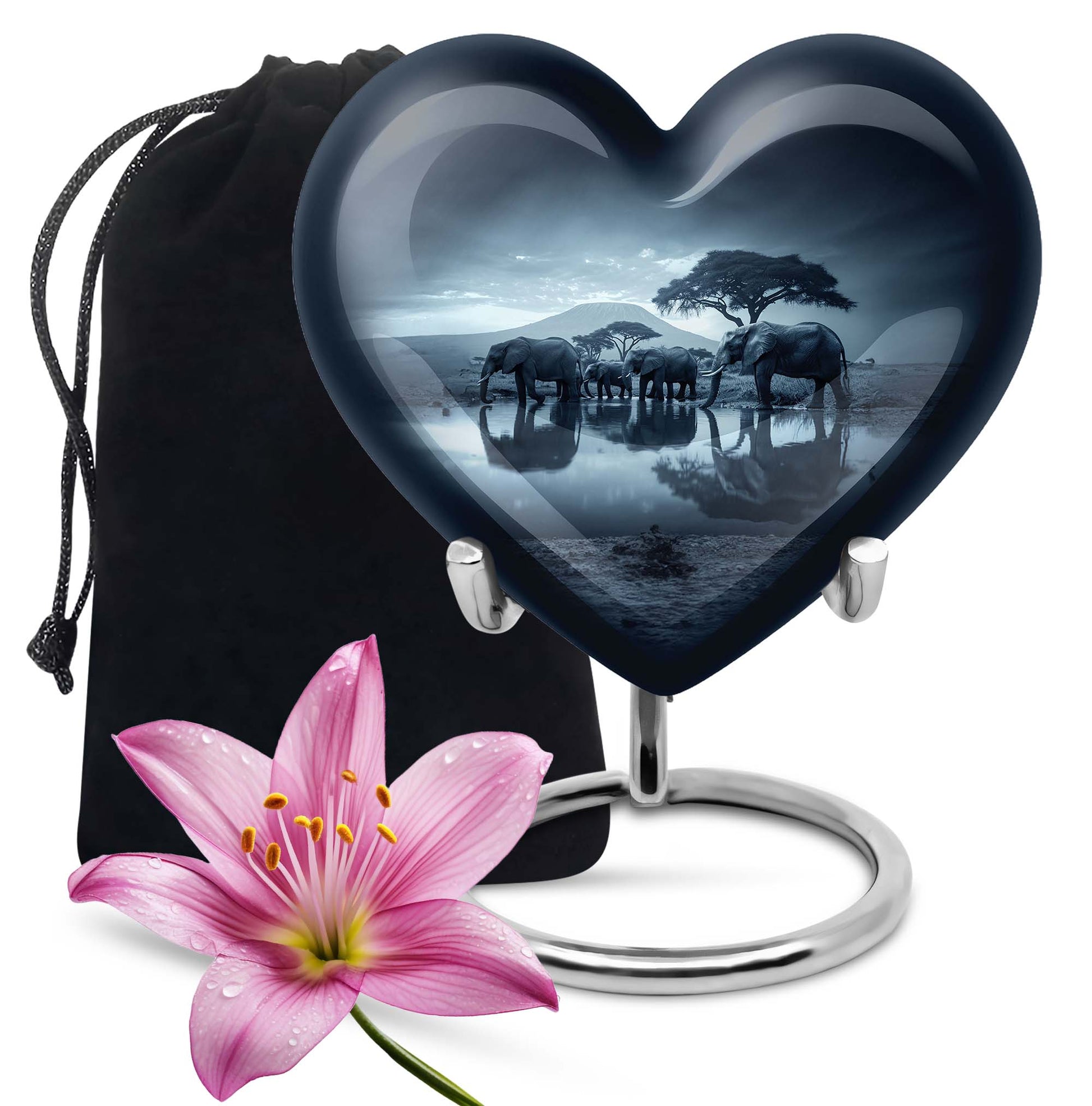 heart-shaped Elephant Urn