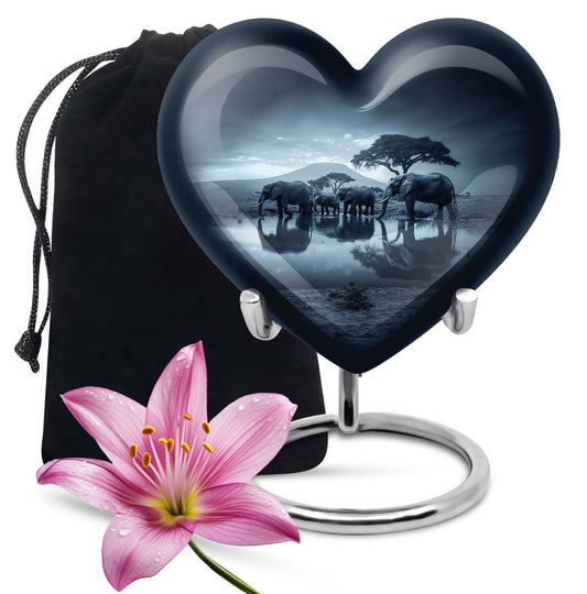 heart-shaped Elephant Urn