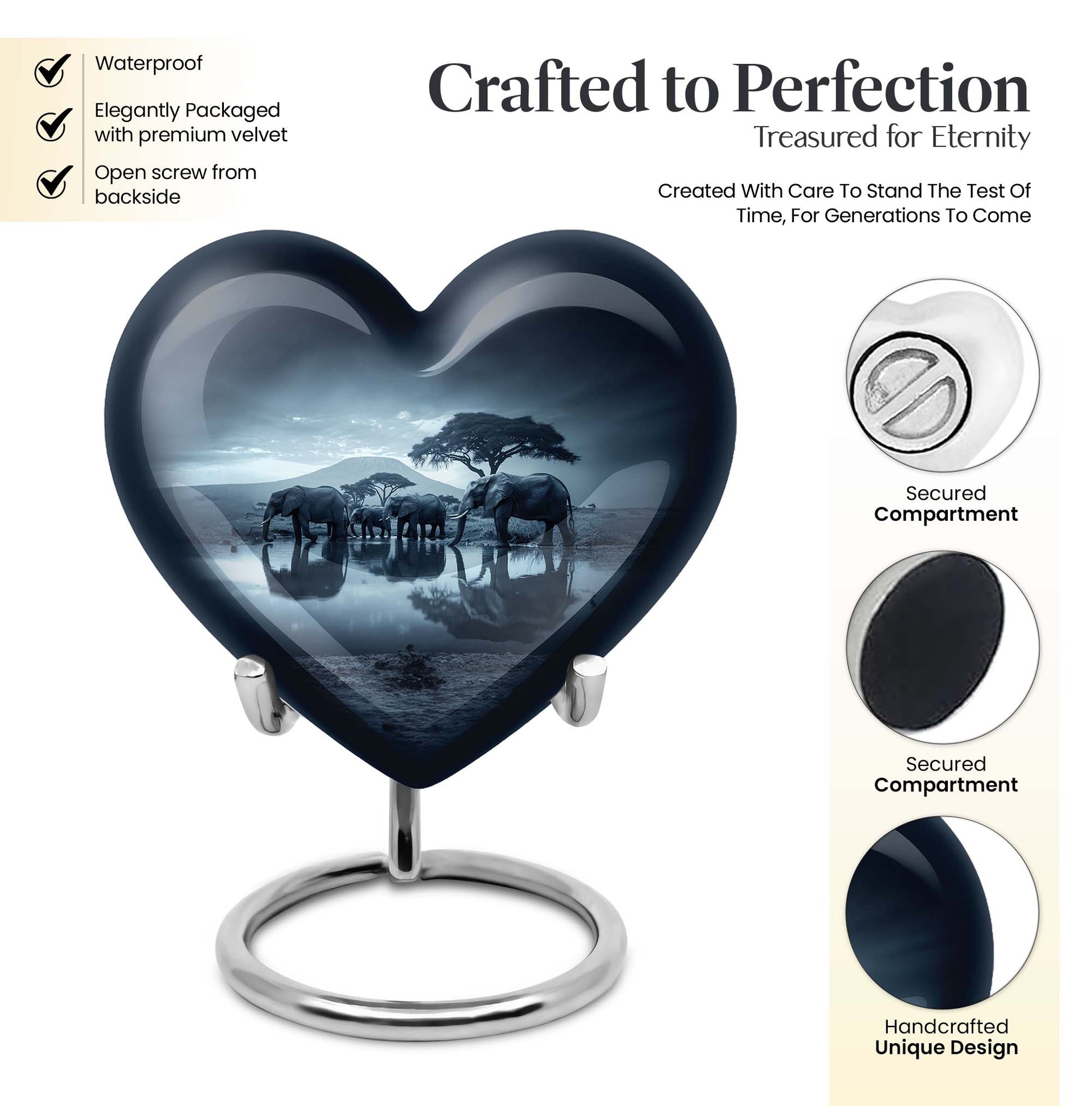 heart-shaped Elephant Urn