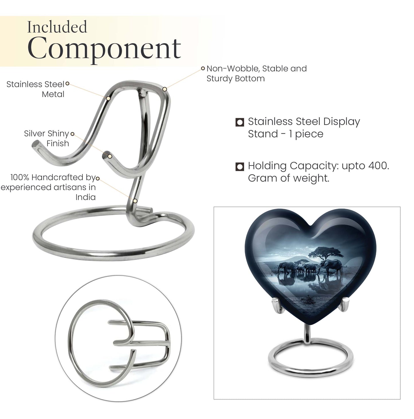 heart-shaped Elephant Urn
