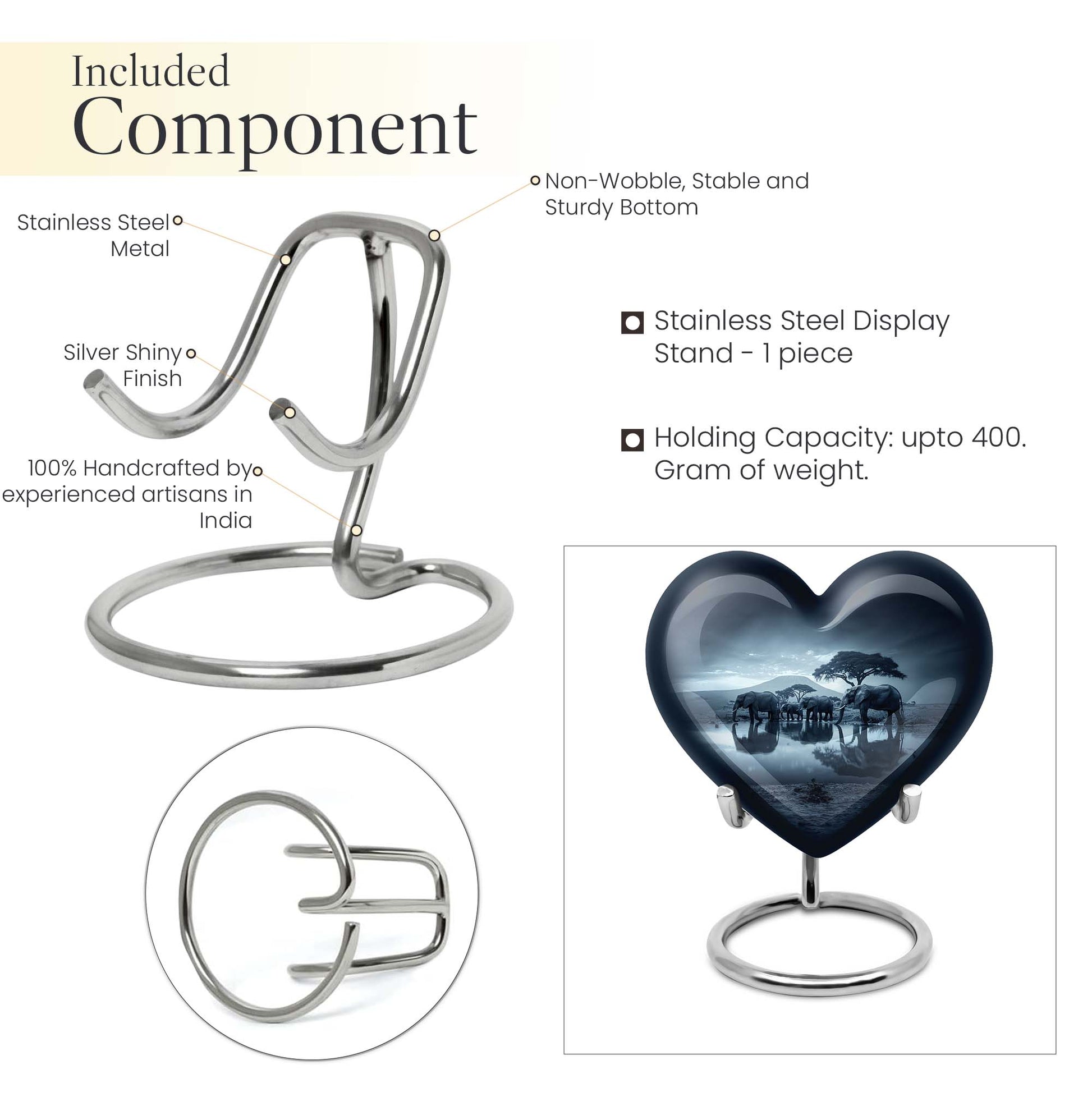 heart-shaped Elephant Urn