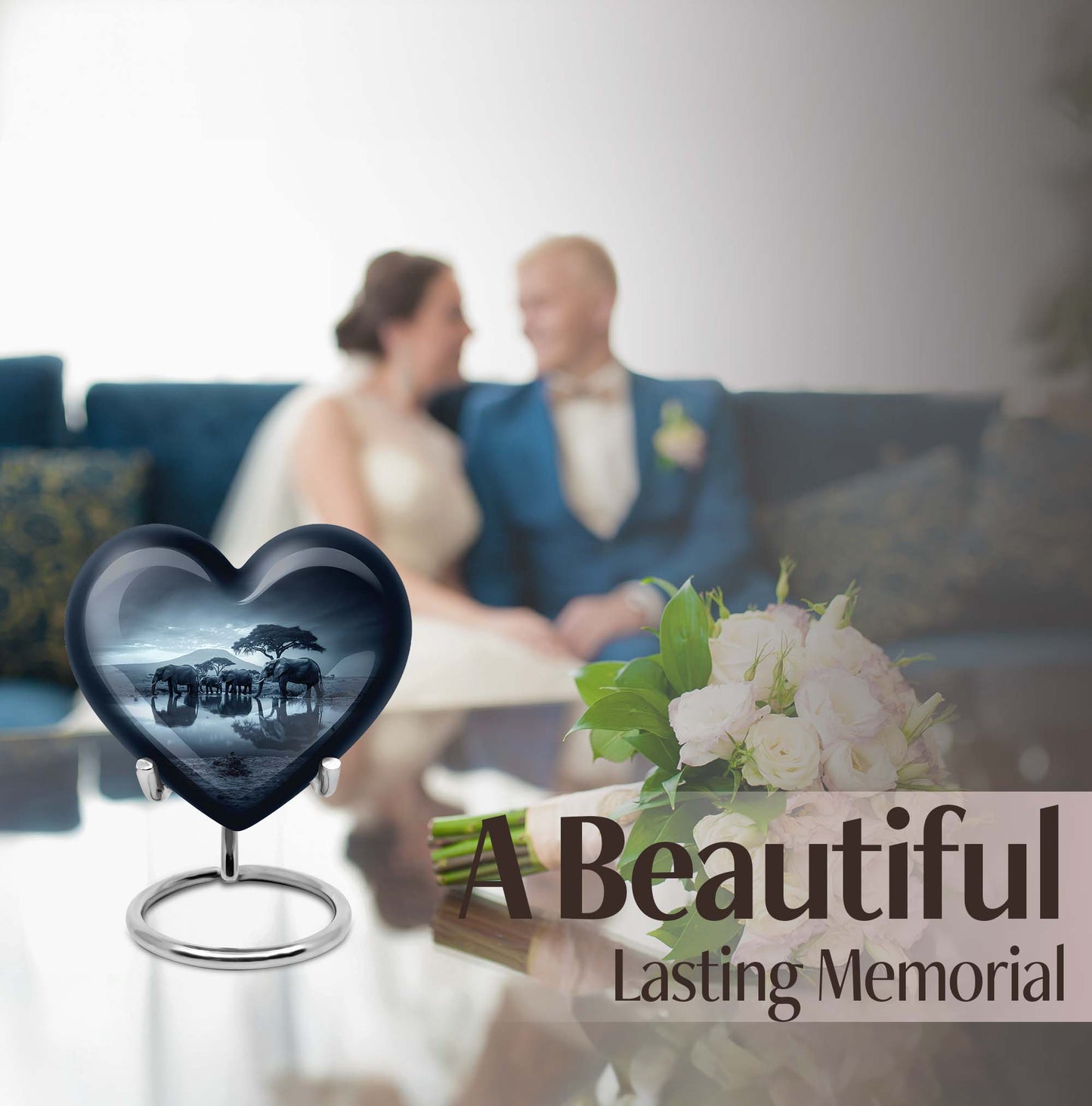 heart-shaped Elephant Urn