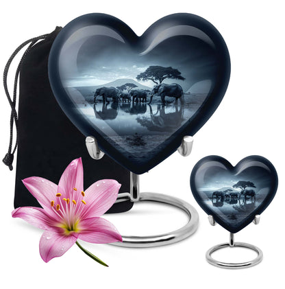 heart-shaped Elephant Urn