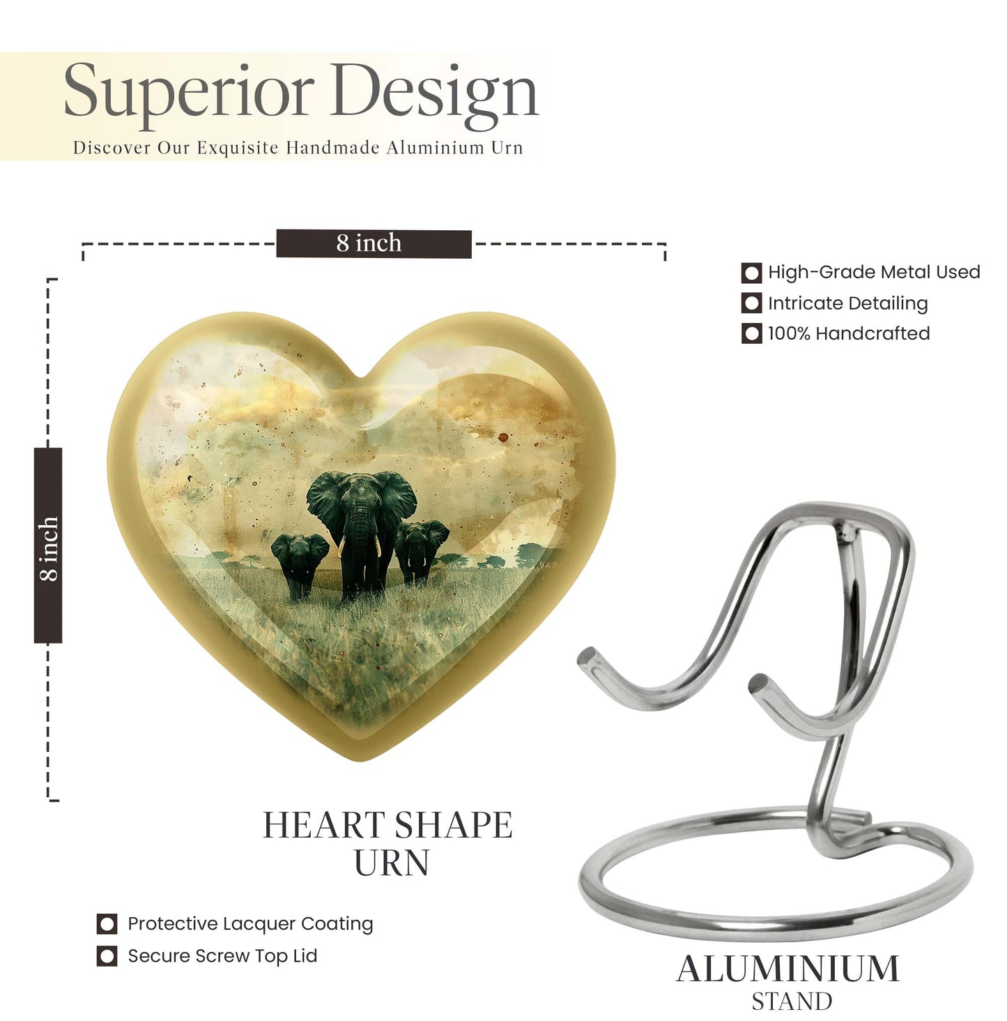 heart elephant urn for ashes